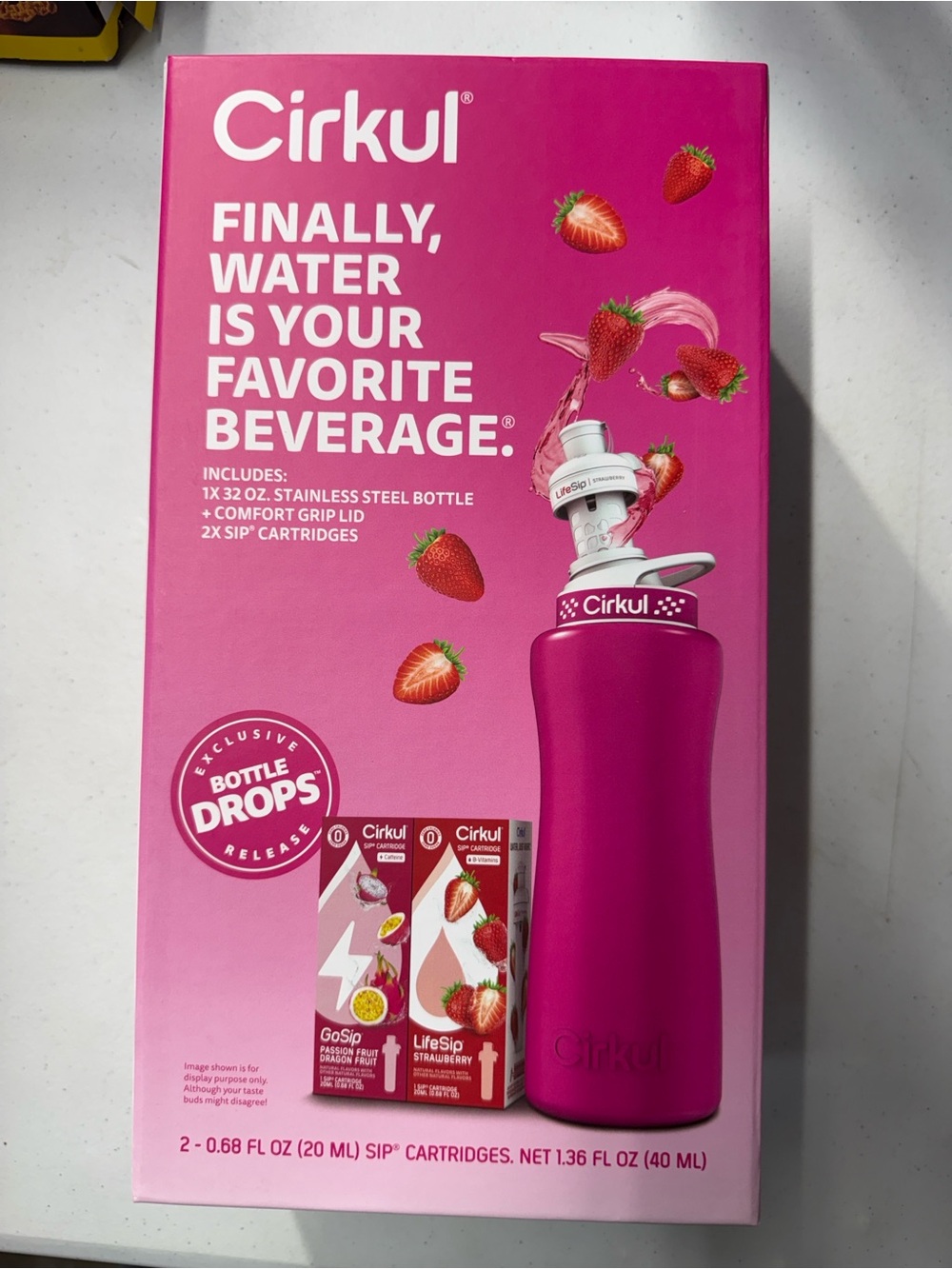 Cirkul 32 oz Stainless Steel Water Bottle - Pink